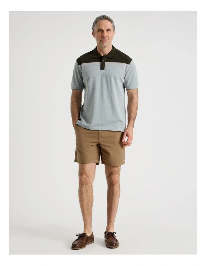 Birdseye Chest Stripe Polo in Sage image 5