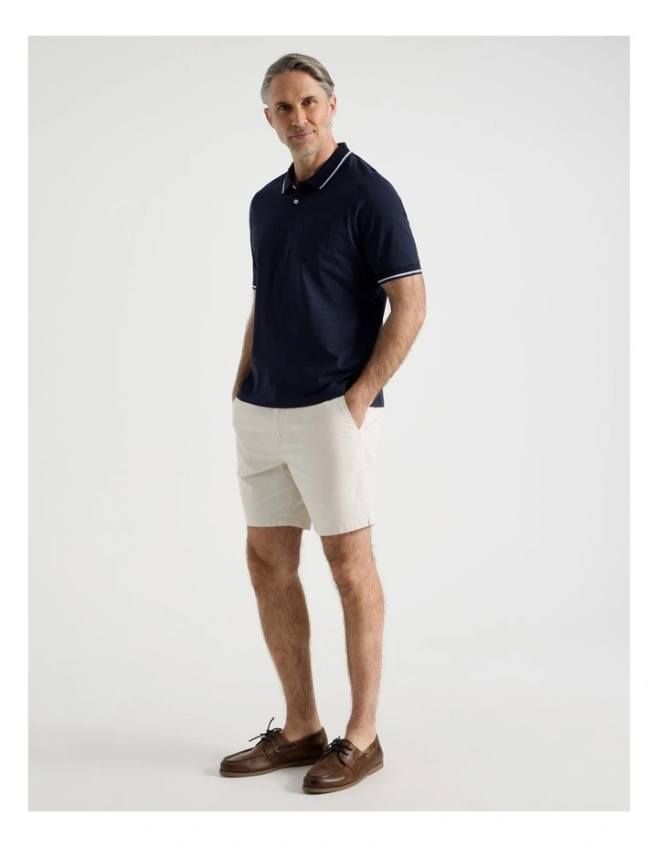 Contrast Tipping Jersey Polo in Navy image 2