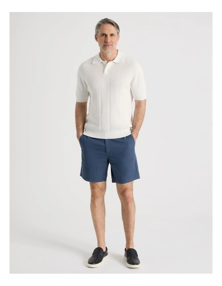 Textured Knit Polo in Ecru image 2