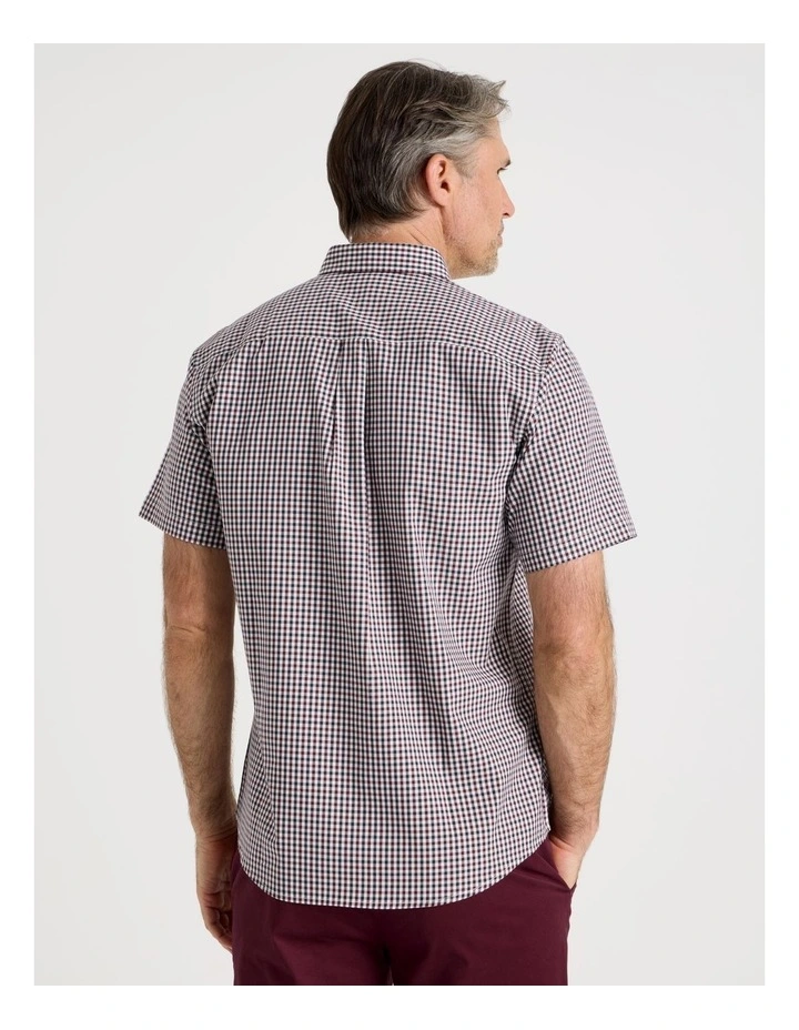 Short Sleeve Check Shirt in Burgundy image 6