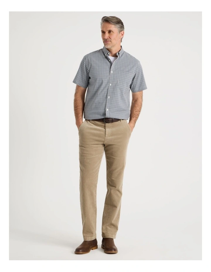 Short Sleeve Check Shirt in Khaki image 4