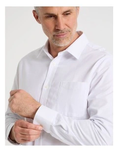 Long Sleeve Chambray Shirt in White