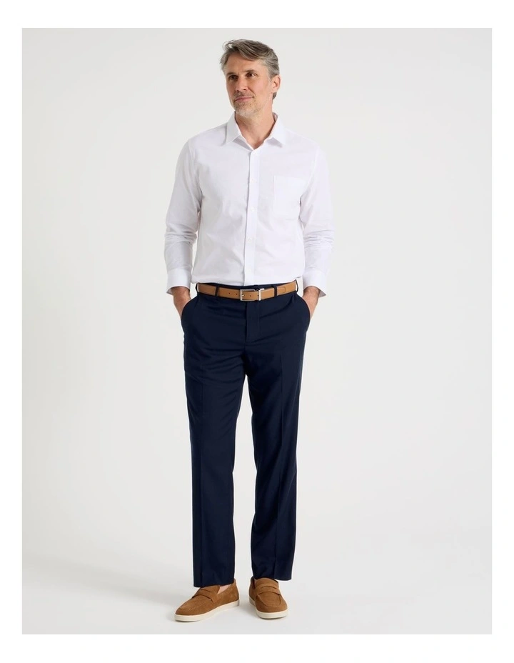 Long Sleeve Chambray Shirt in White image 3