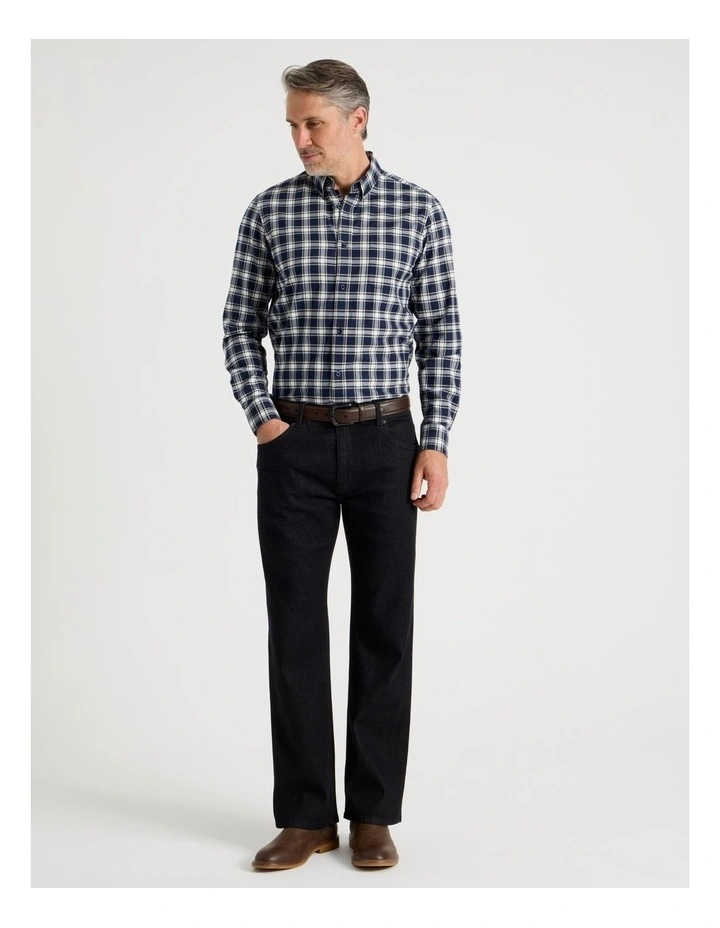 Long Sleeve Check Shirt in Navy image 2