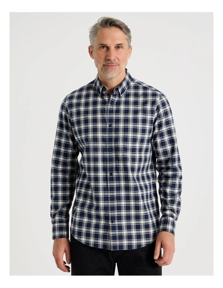 Long Sleeve Check Shirt in Navy image 4