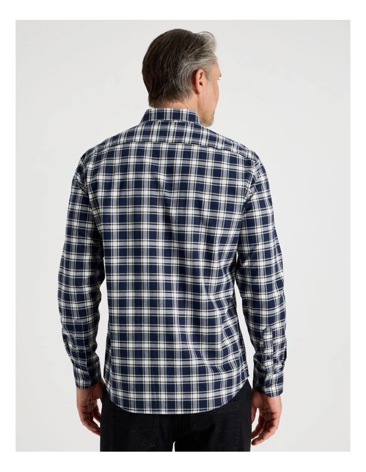 Long Sleeve Check Shirt in Navy image 5
