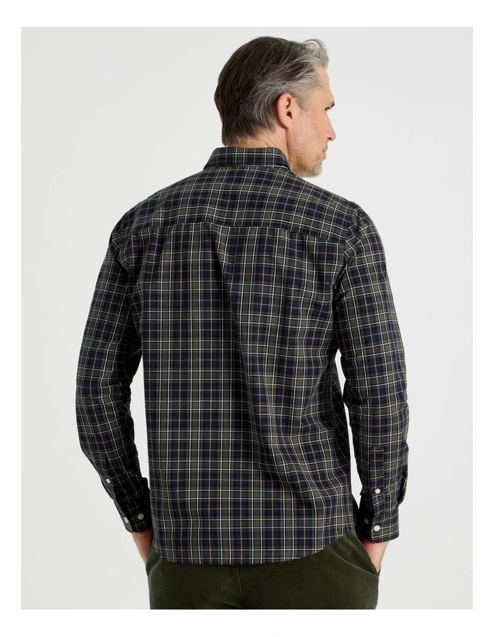 Long Sleeve Check Shirt in Khaki image 6