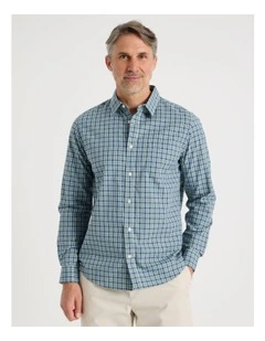 Long Sleeve Check Shirt in Khaki