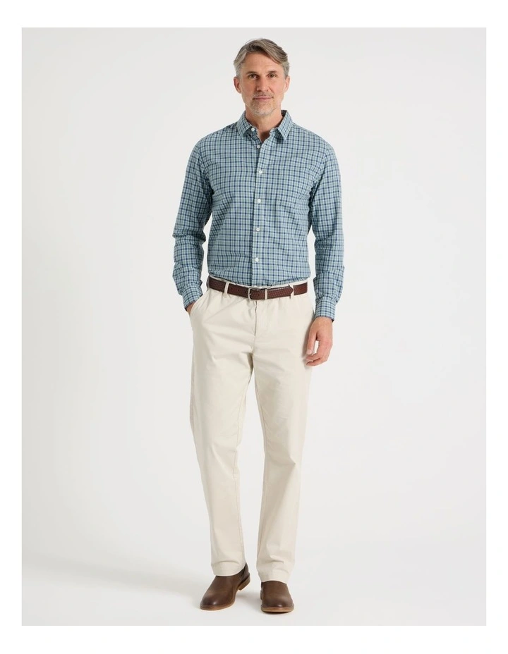 Long Sleeve Check Shirt in Khaki image 2