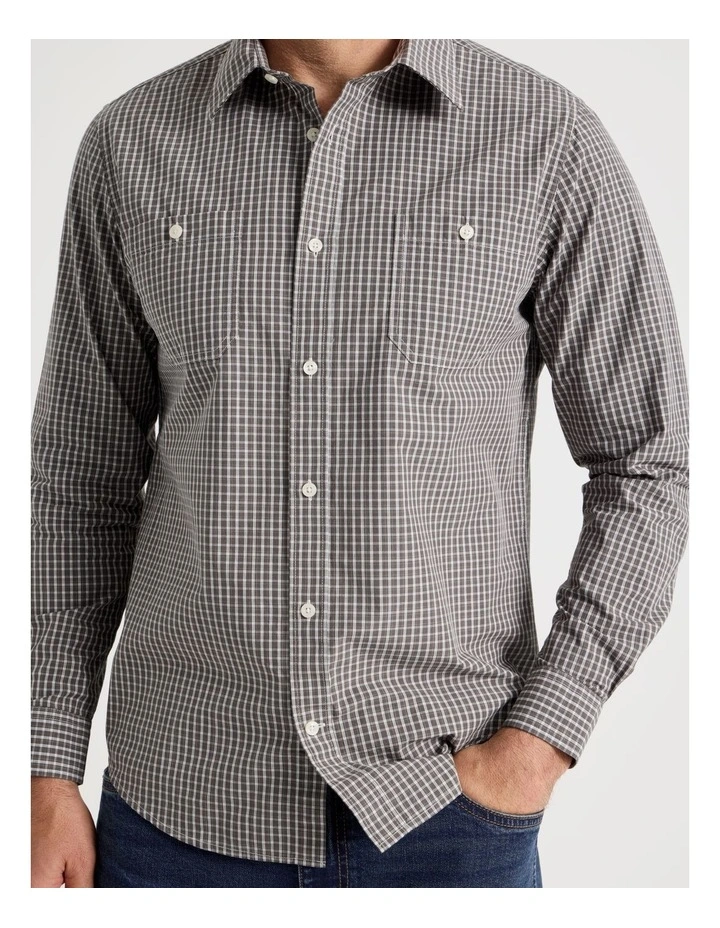 Long Sleeve Check Shirt in Grey image 6