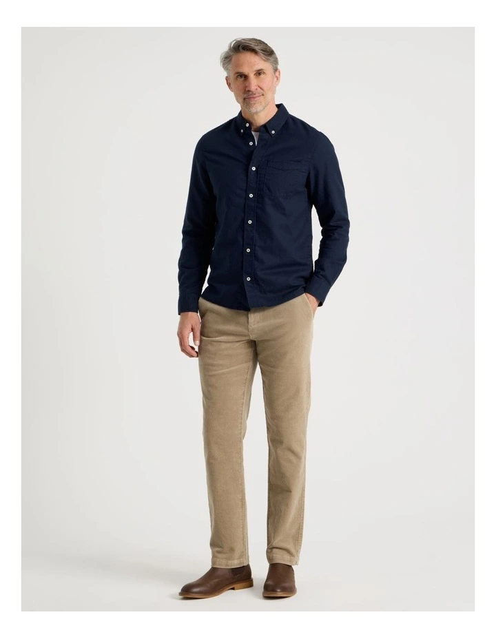 Long Sleeve Plain Shirt in Navy image 4