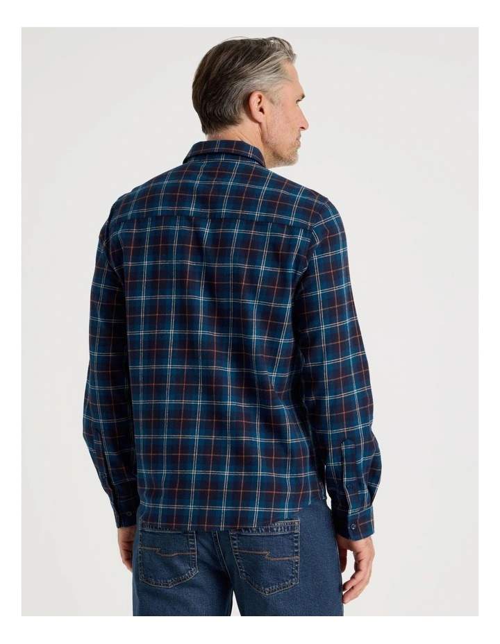 Long Sleeve Starboard Check Shirt in Navy image 6