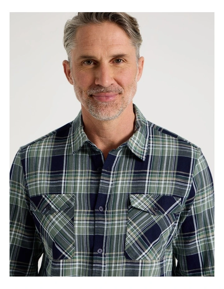 Long Sleeve Anchor Shirt in Sage Check image 5