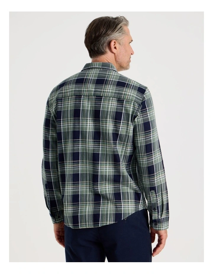 Long Sleeve Anchor Shirt in Sage Check image 6