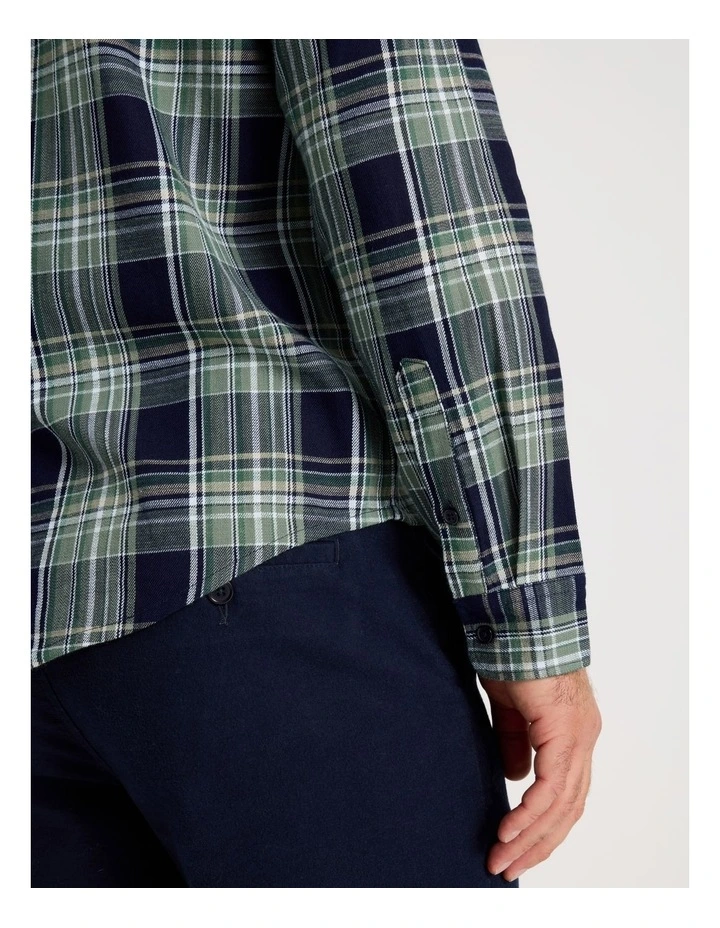 Long Sleeve Anchor Shirt in Sage Check image 7