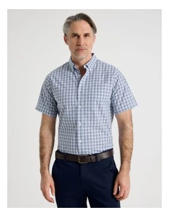 Short Sleeve Shirt in Blue Check
