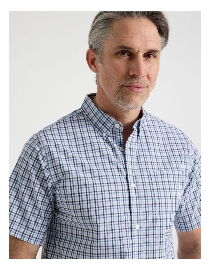 Short Sleeve Shirt in Blue Check image 2