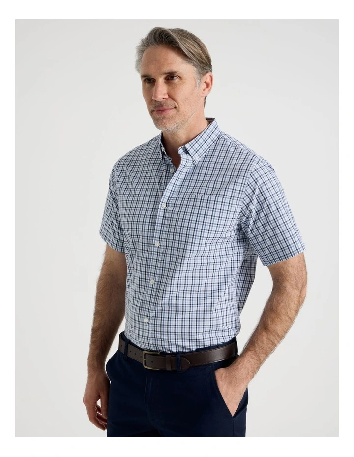 Short Sleeve Shirt in Blue Check image 4