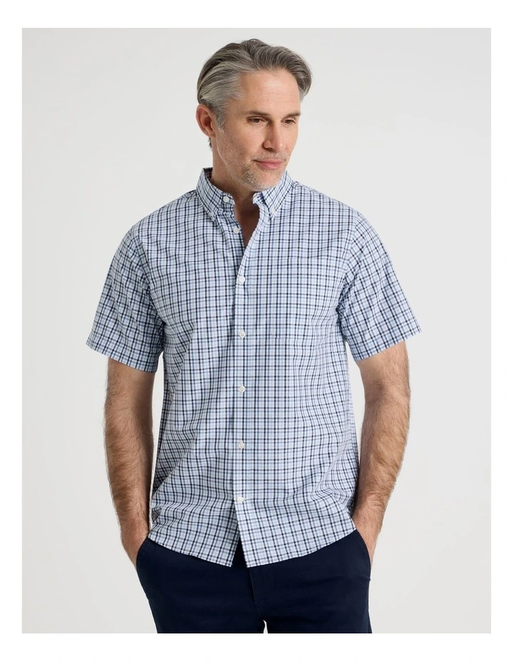 Short Sleeve Shirt in Blue Check image 5