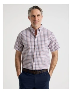 Short Sleeve Shirt in Coral Check