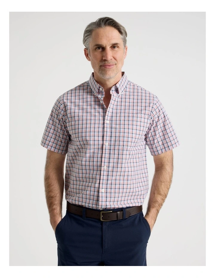 Short Sleeve Shirt in Coral Check image 1