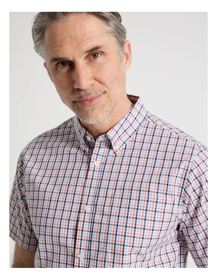 Short Sleeve Shirt in Coral Check image 3