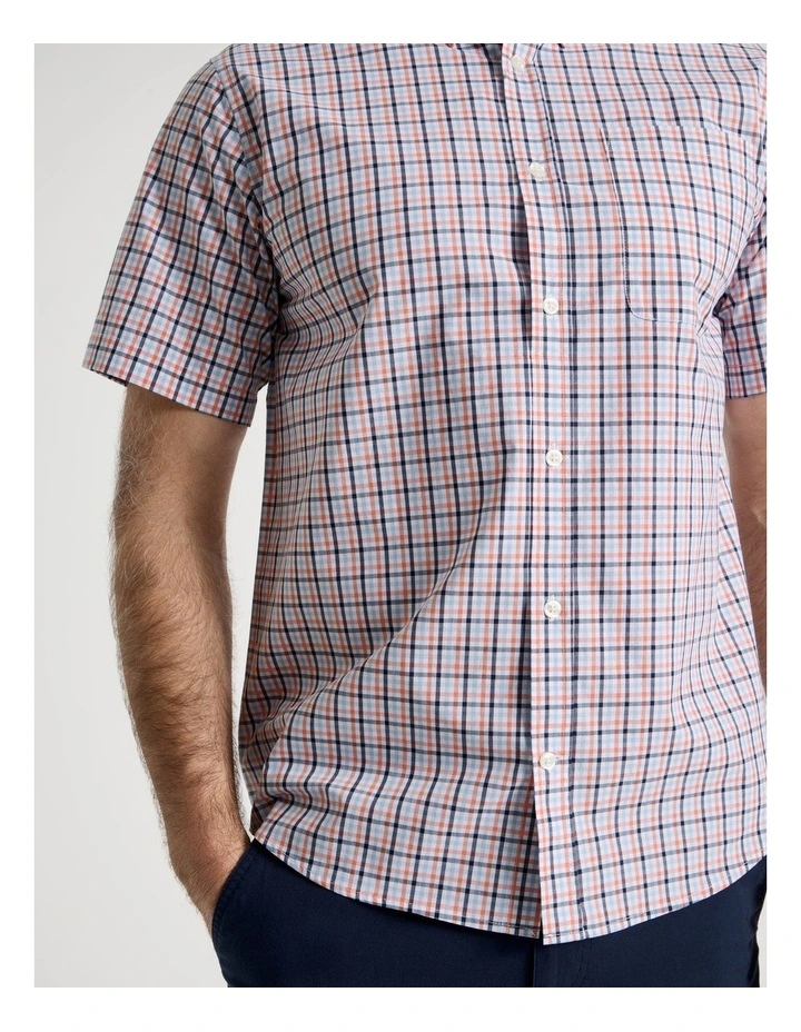 Short Sleeve Shirt in Coral Check image 4