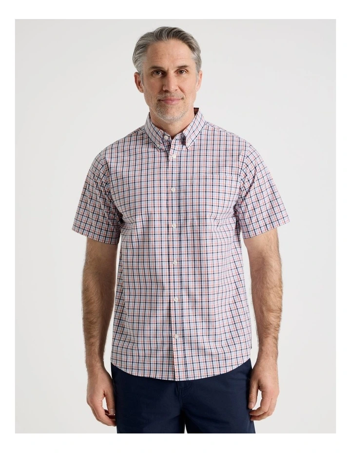 Short Sleeve Shirt in Coral Check image 5