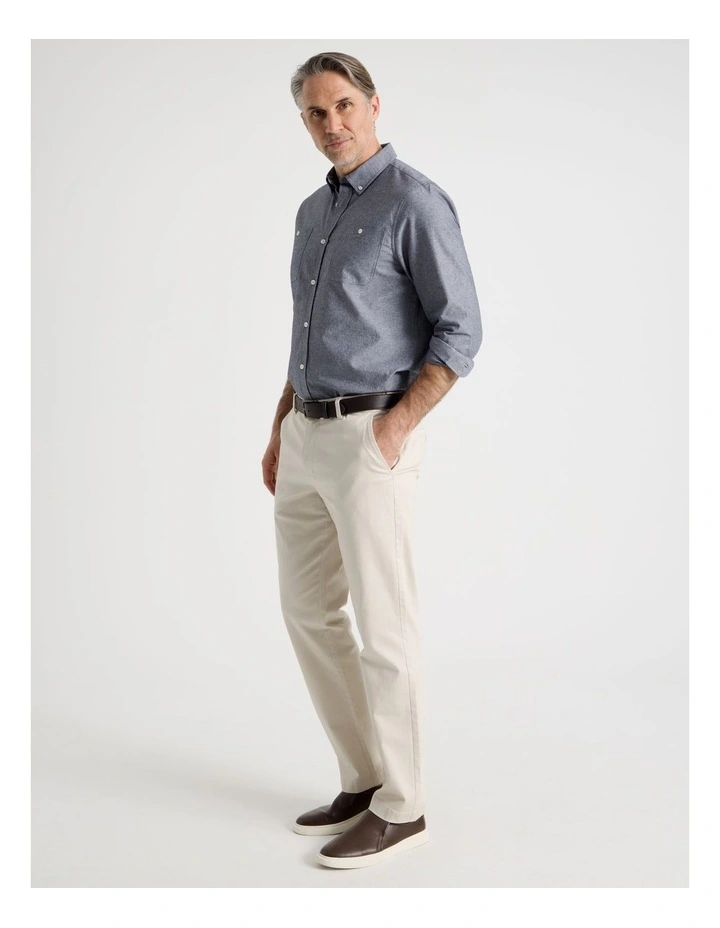 Chambray Long Sleeve Shirt in Light Blue image 2