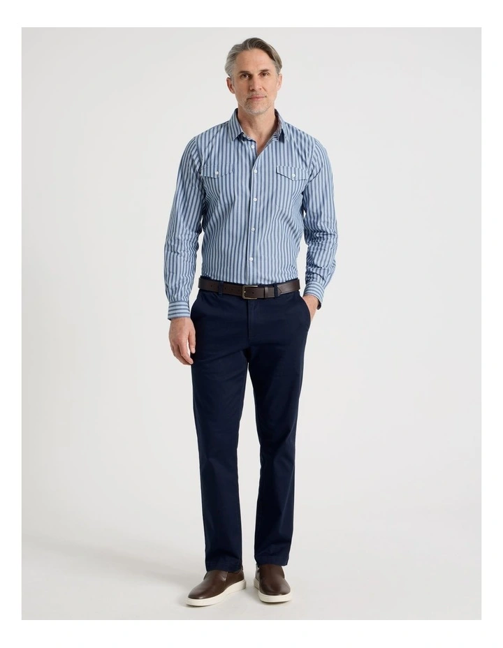 Long Sleeve Shirt in Blue Stripe image 4