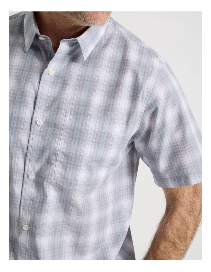 Short Sleeve Shirt in Light Blue Multi Check image 6
