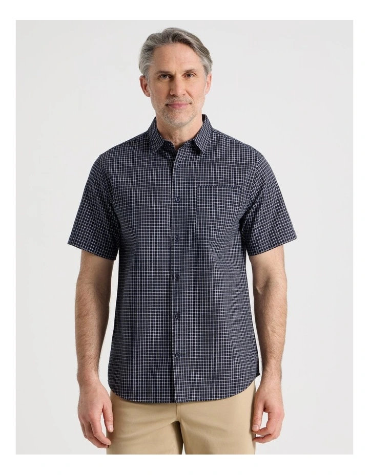Short Sleeve Shirt in Navy Multi Check image 2