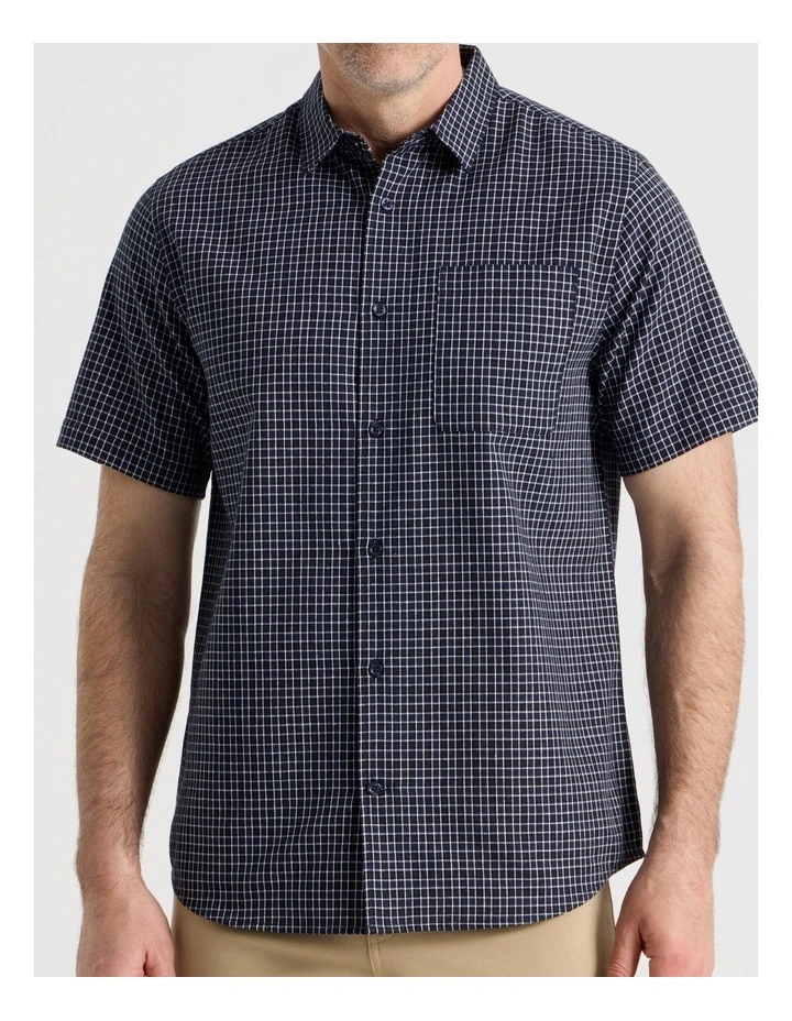 Short Sleeve Shirt in Navy Multi Check image 3