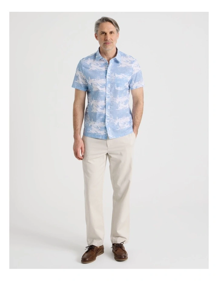 Short Sleeve Print Shirt in Blue image 4