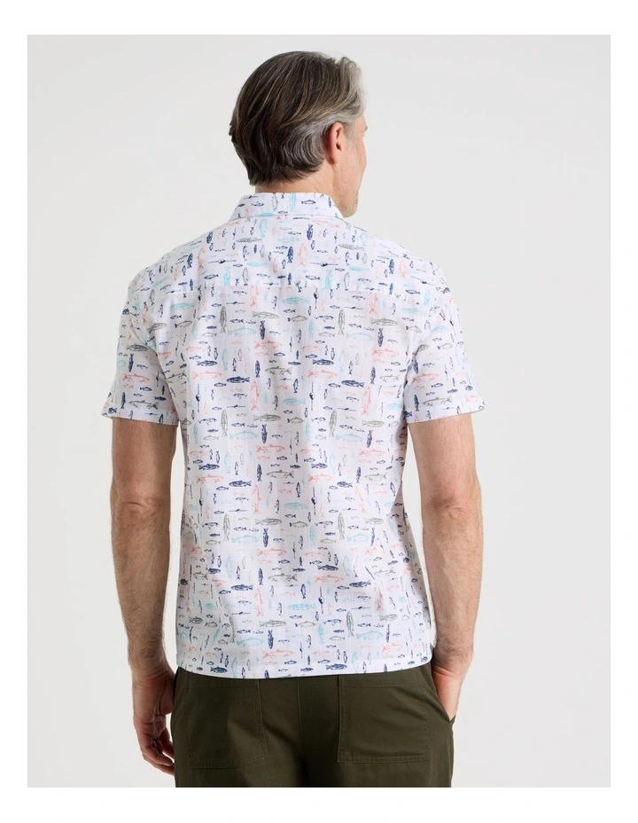 Short Sleeve Watercolour Print Shirt in Assorted image 6