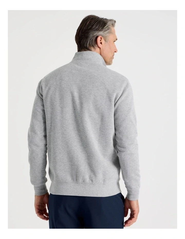 Long Sleeve 1/4 Zip Sweat Top in Grey image 5
