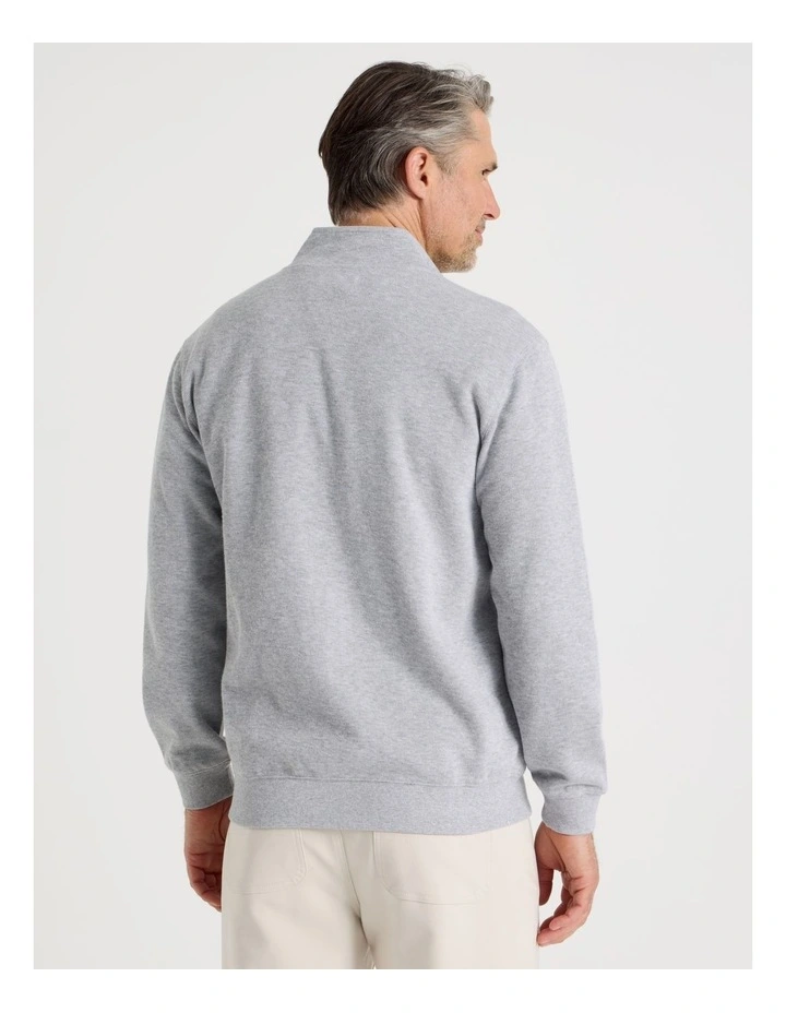 Long Sleeve Full Zip Sweat Top in Grey image 6