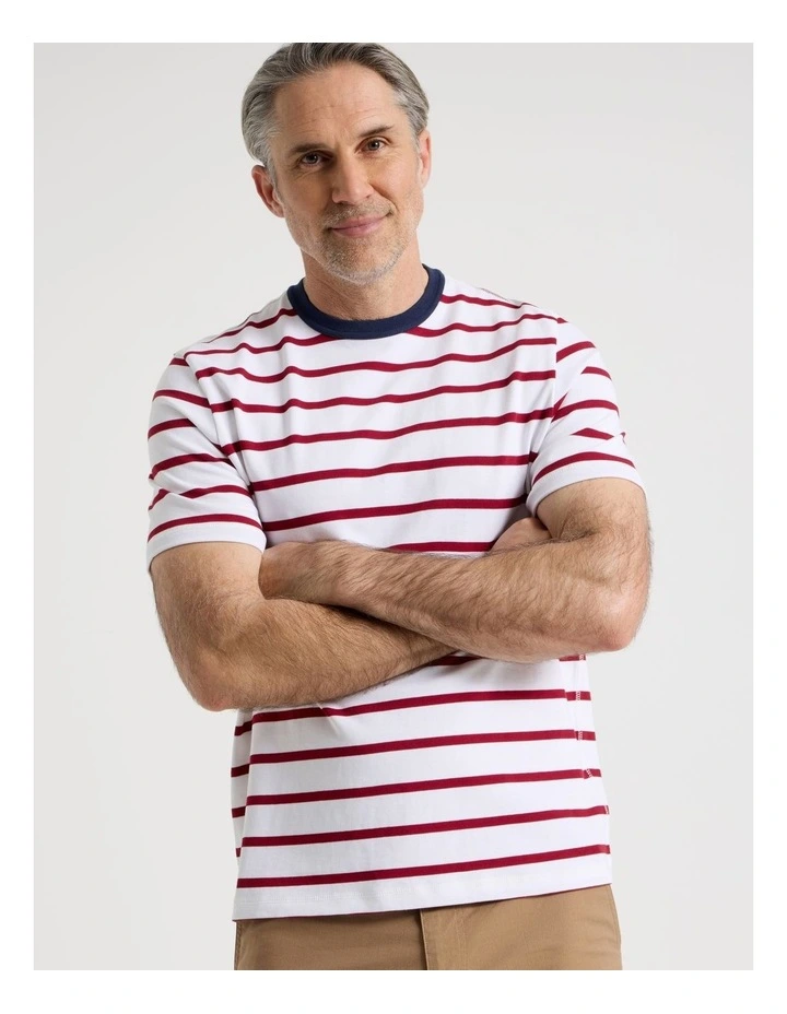 Nautical Stripe T-Shirt in Red image 2