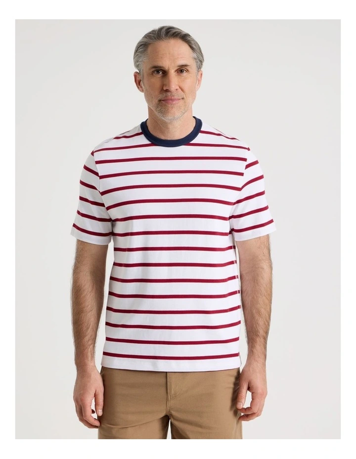 Nautical Stripe T-Shirt in Red image 5