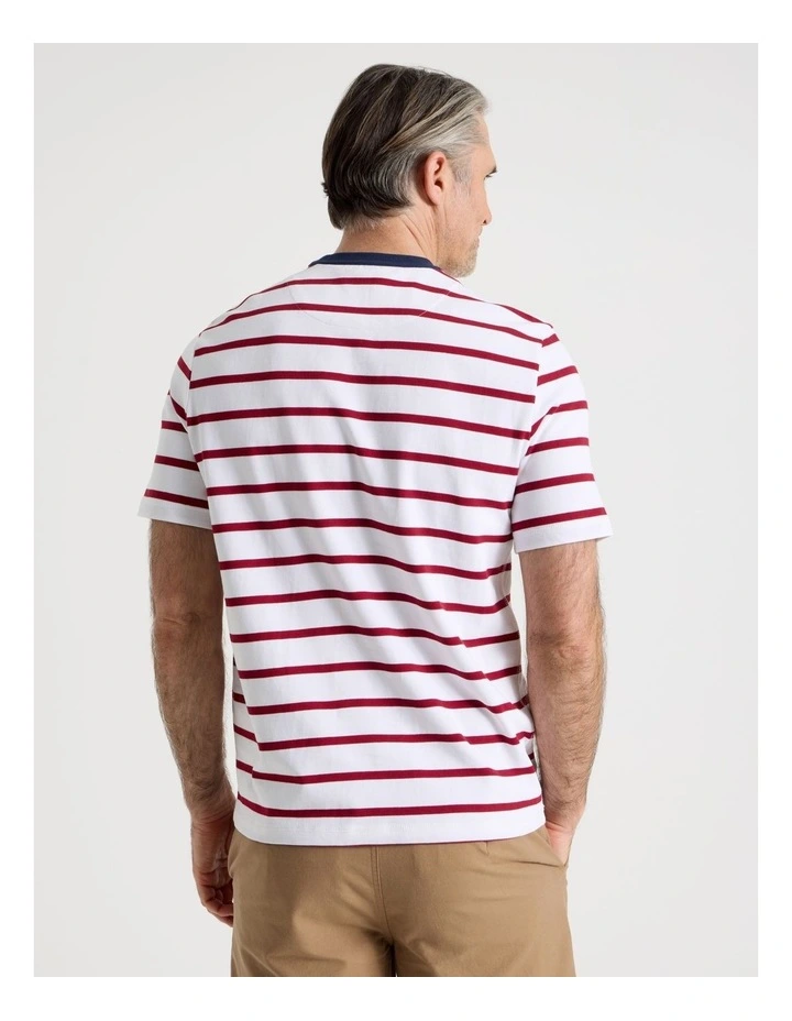 Nautical Stripe T-Shirt in Red image 6