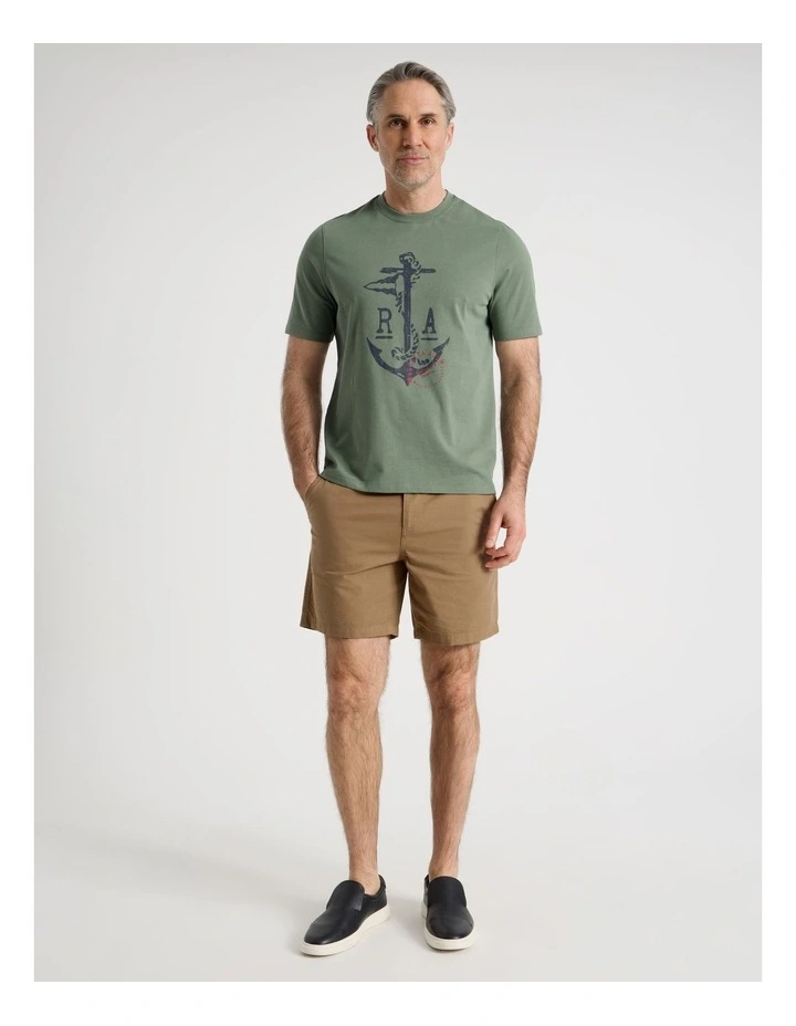Placement Print T-Shirt in Sage image 3