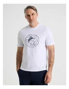 Placement Print T-Shirt in White