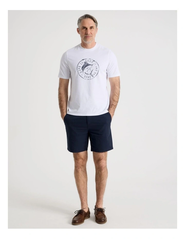 Placement Print T-Shirt in White image 4