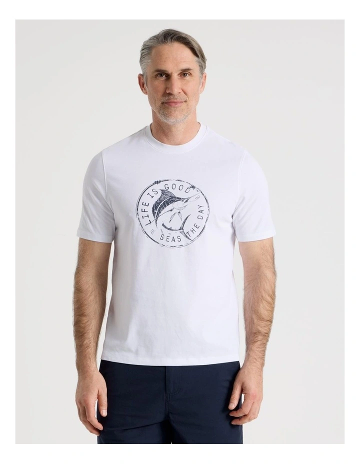 Placement Print T-Shirt in White image 5