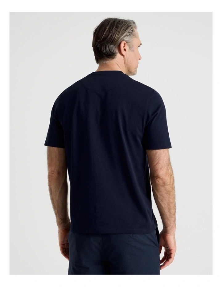 Placement Print T-Shirt in Navy image 6