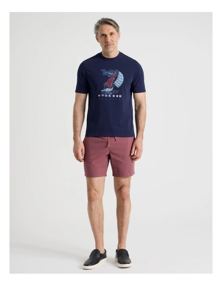 Boat Placement Print T-Shirt in Navy image 5