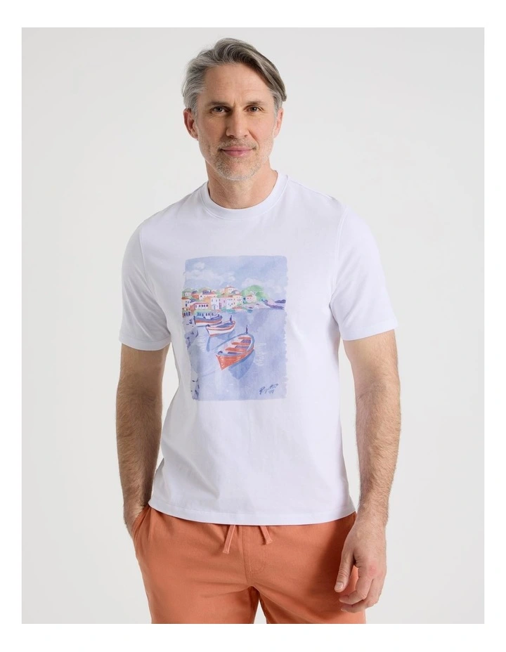 Island Placement Print T-Shirt in White image 1