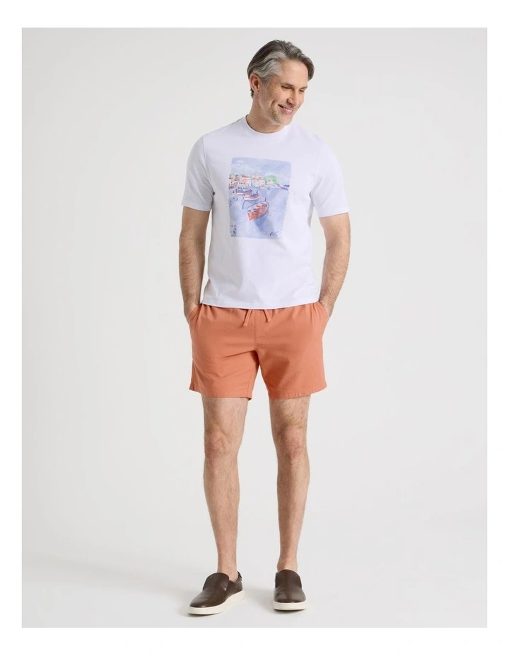 Island Placement Print T-Shirt in White image 3