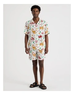 Santa's Seafood Print Short in Stone