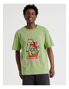Slayin Snake Placement Print Tee in Green